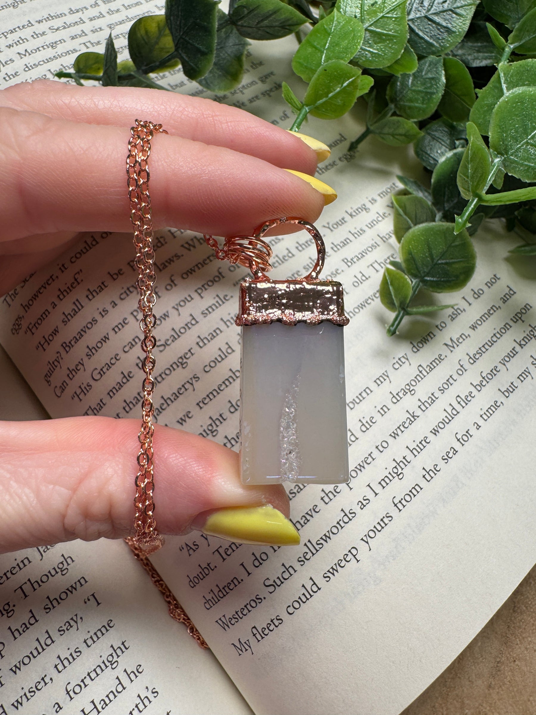 Aura Plated Druzy Agate Necklace