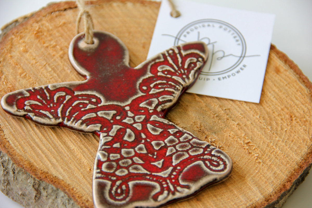 Prodigal Pottery Angel Ornament — product view 2