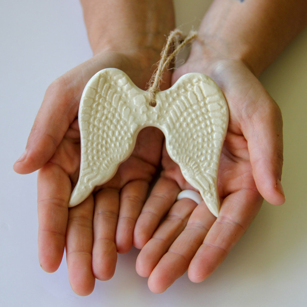 Prodigal Pottery Angel Wing Ornament — product view 1