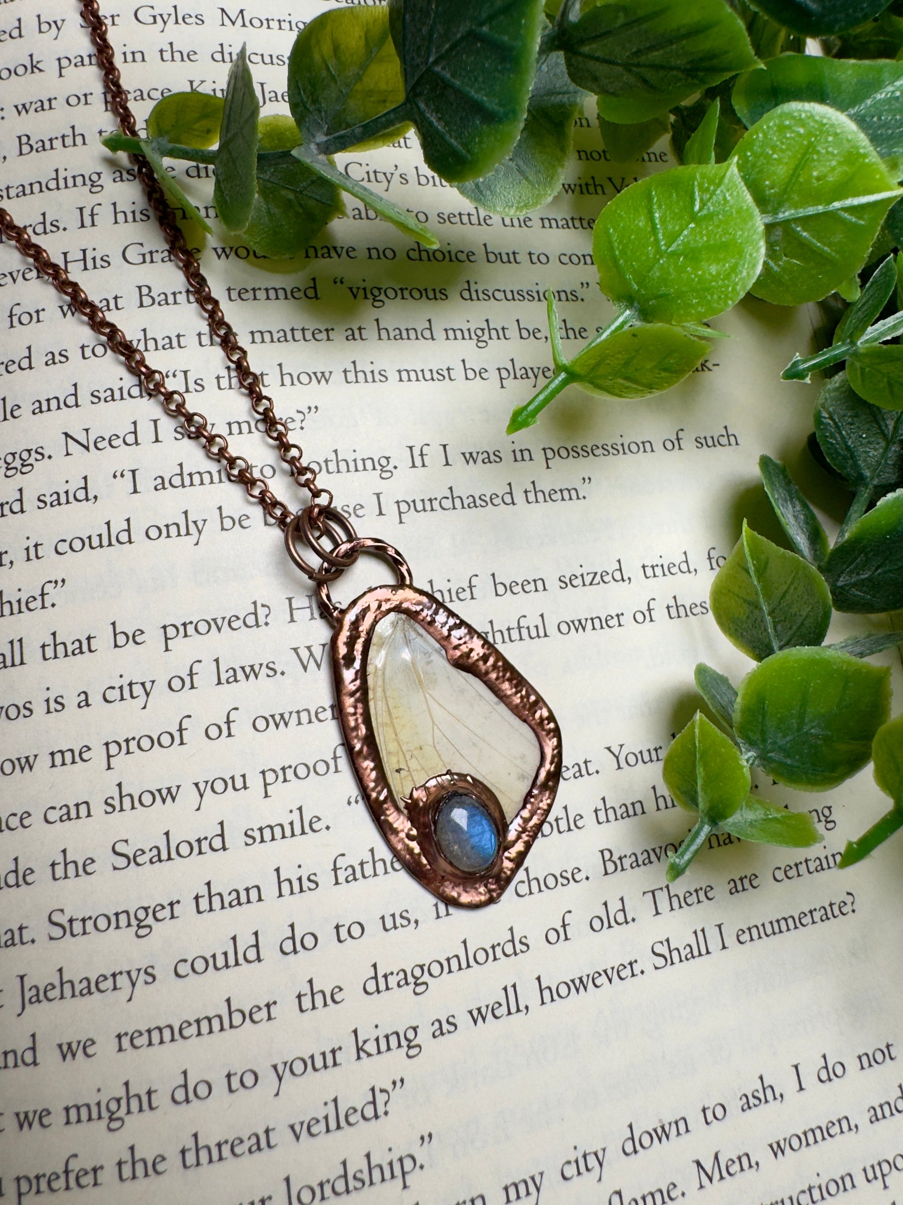 Butterfly Wing and Labradorite Necklace