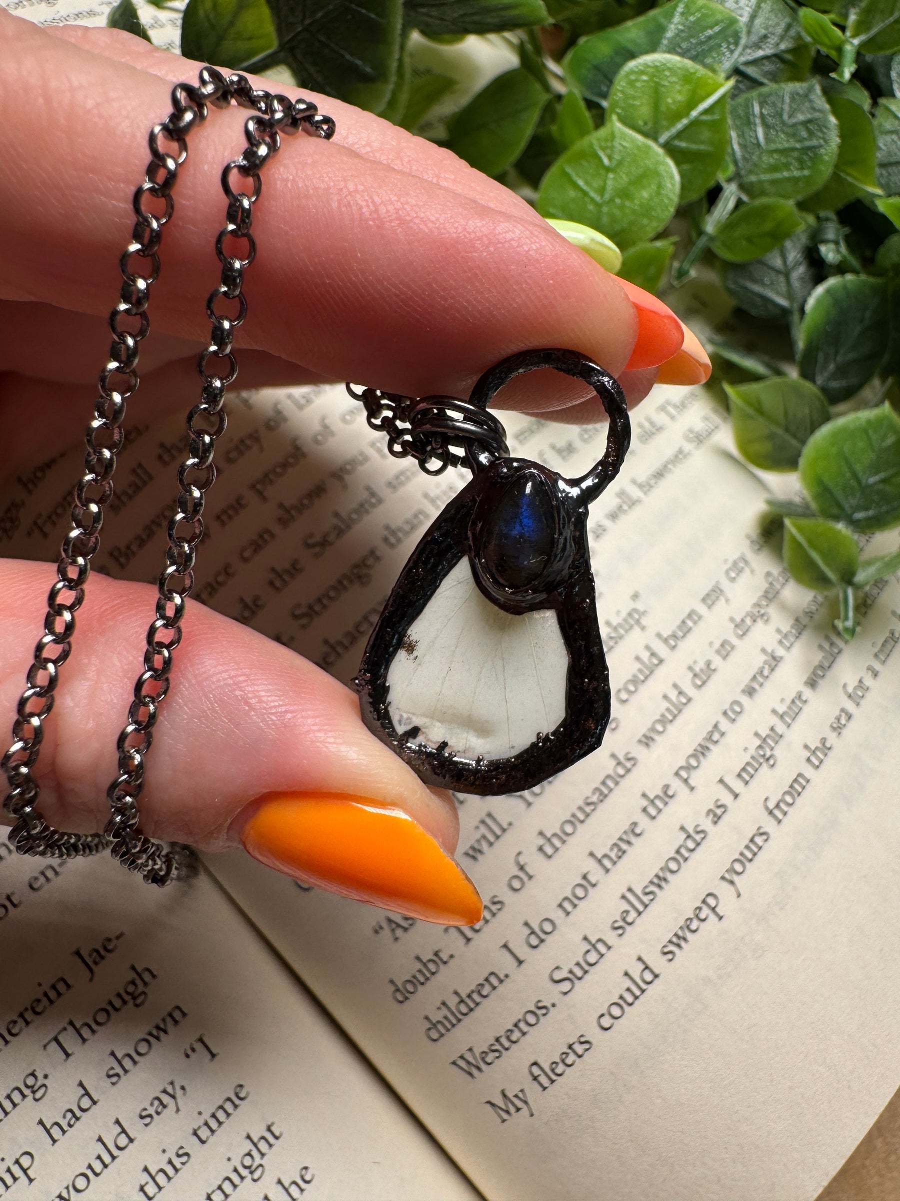Butterfly Wing and Labradorite Necklace