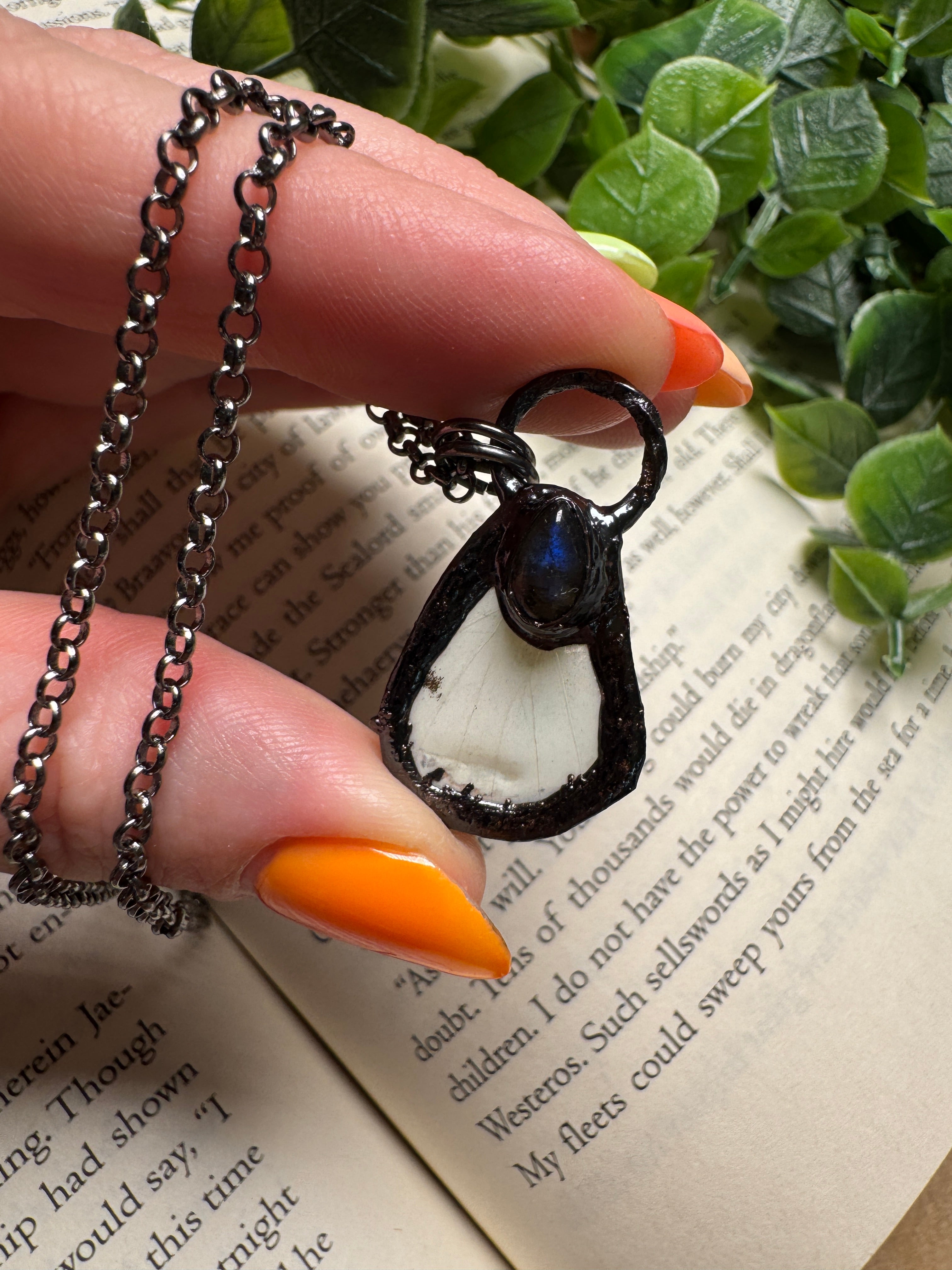Butterfly Wing and Labradorite Necklace