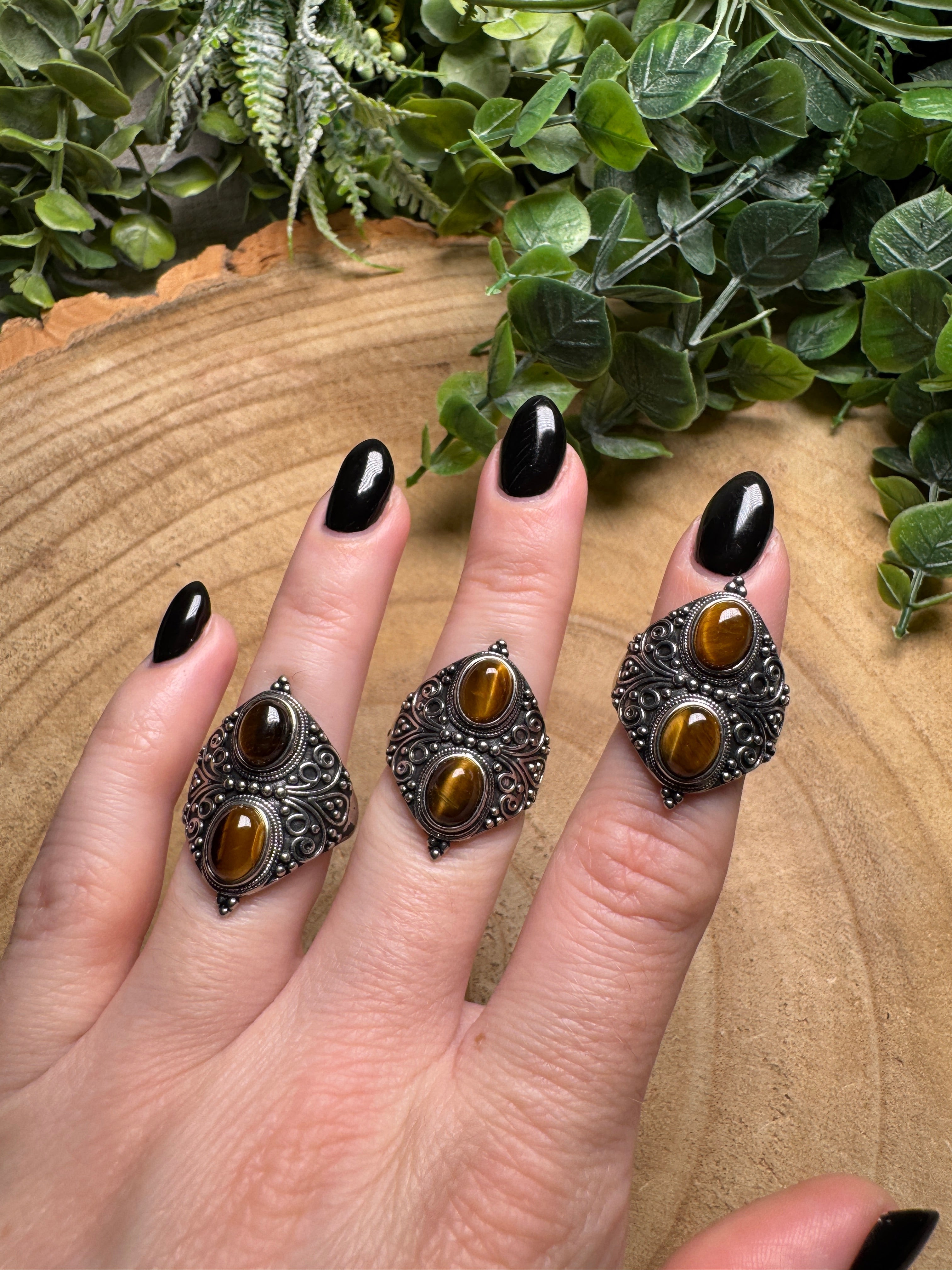 Tigers Eye Ring Adjustable