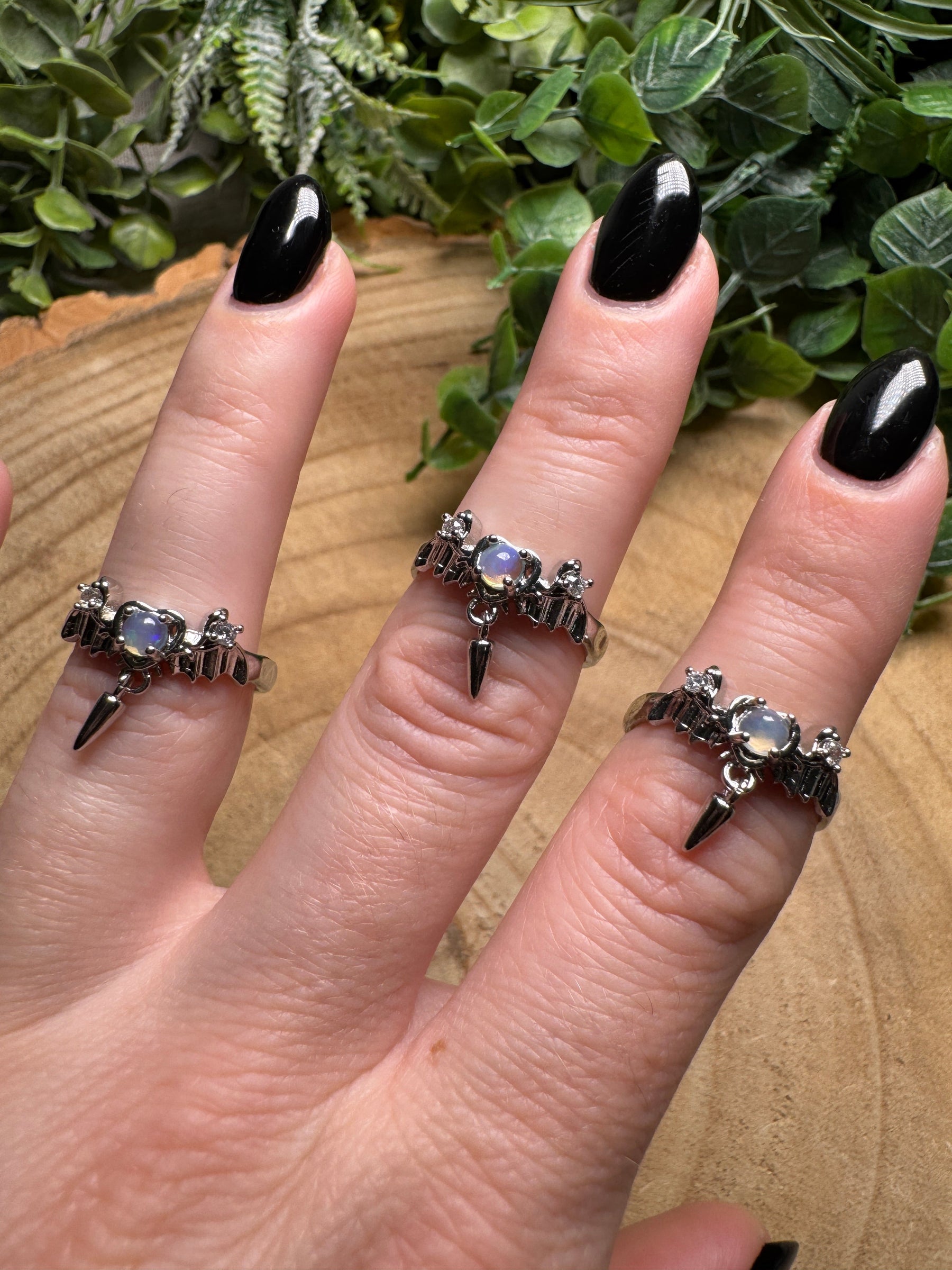 Opal Dangle Ring Adjustable