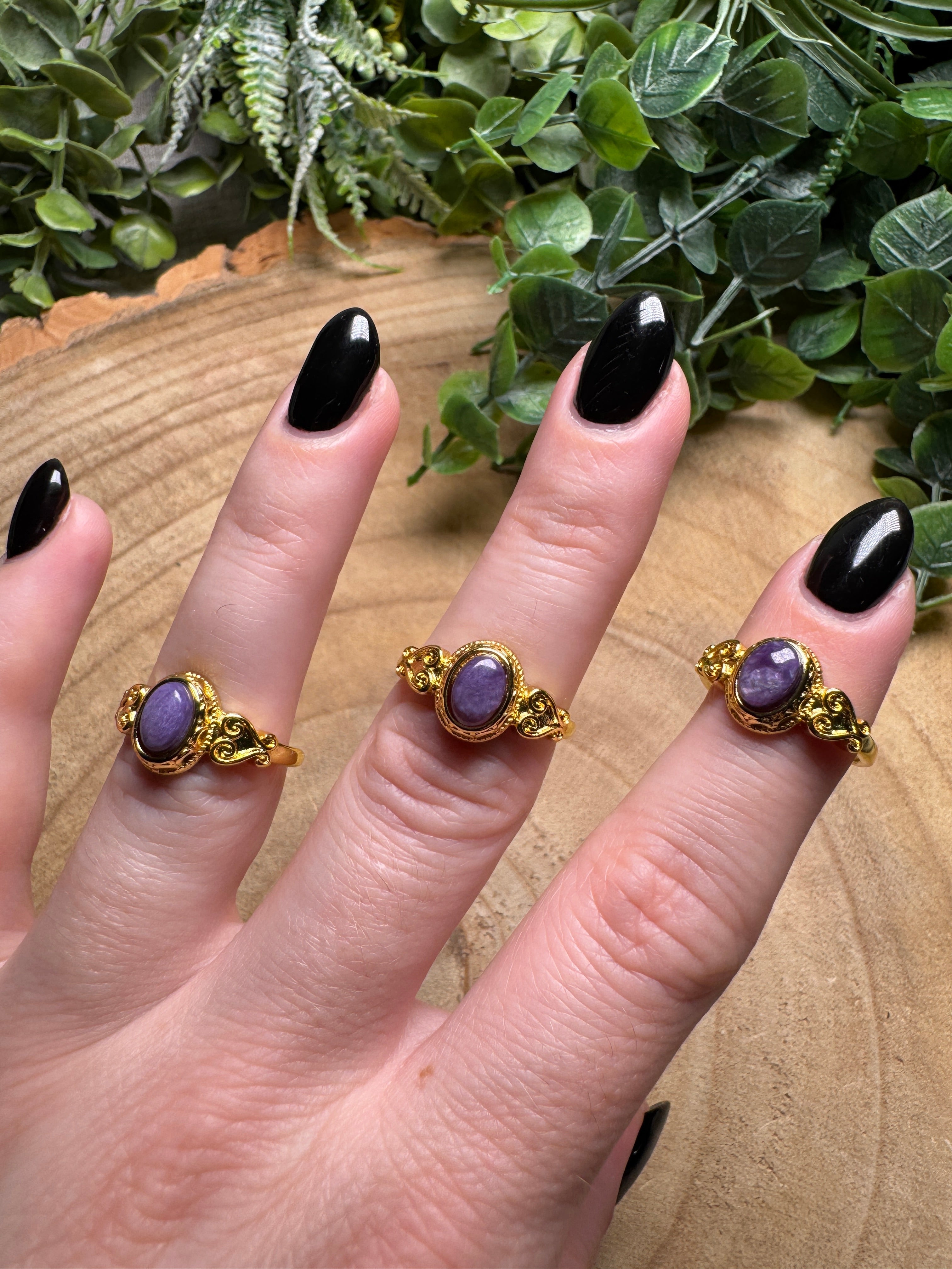 Charoite Ring Adjustable