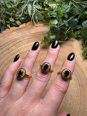 Obsidian Ring Adjustable