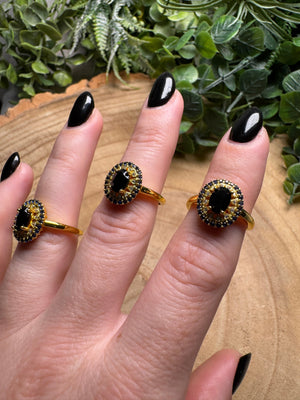 Obsidian Ring Adjustable