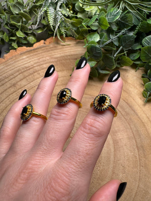 Obsidian Ring Adjustable