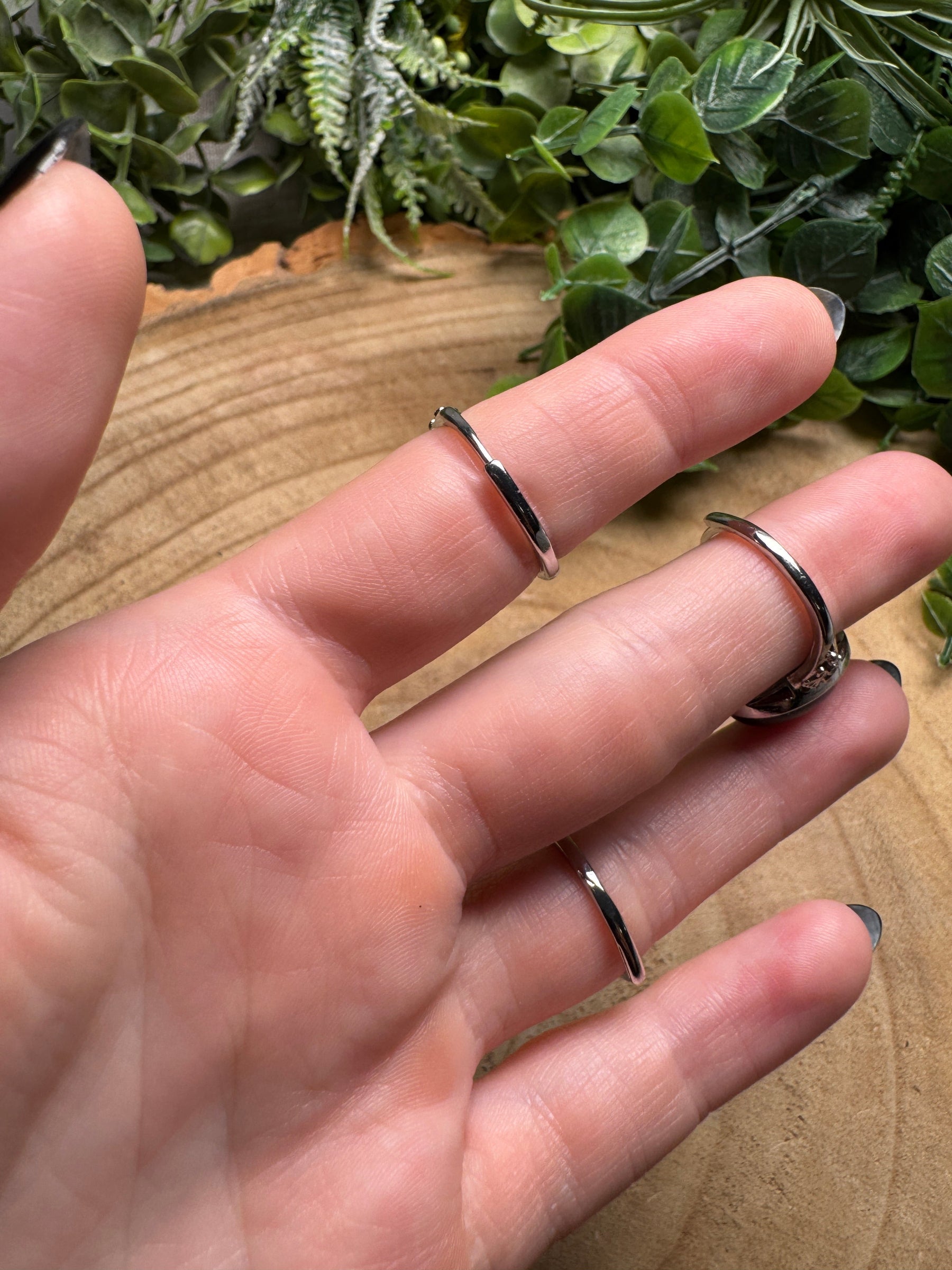Silver Sheen Obsidian Ring Adjustable