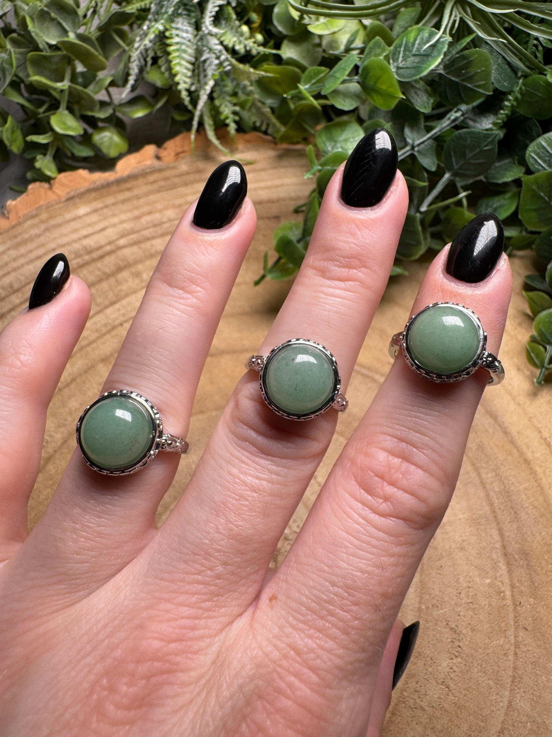 Green Aventurine Ring Adjustable