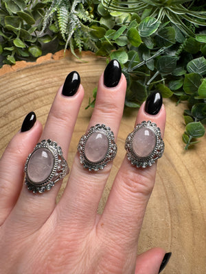 Rose Quartz Ring Adjustable
