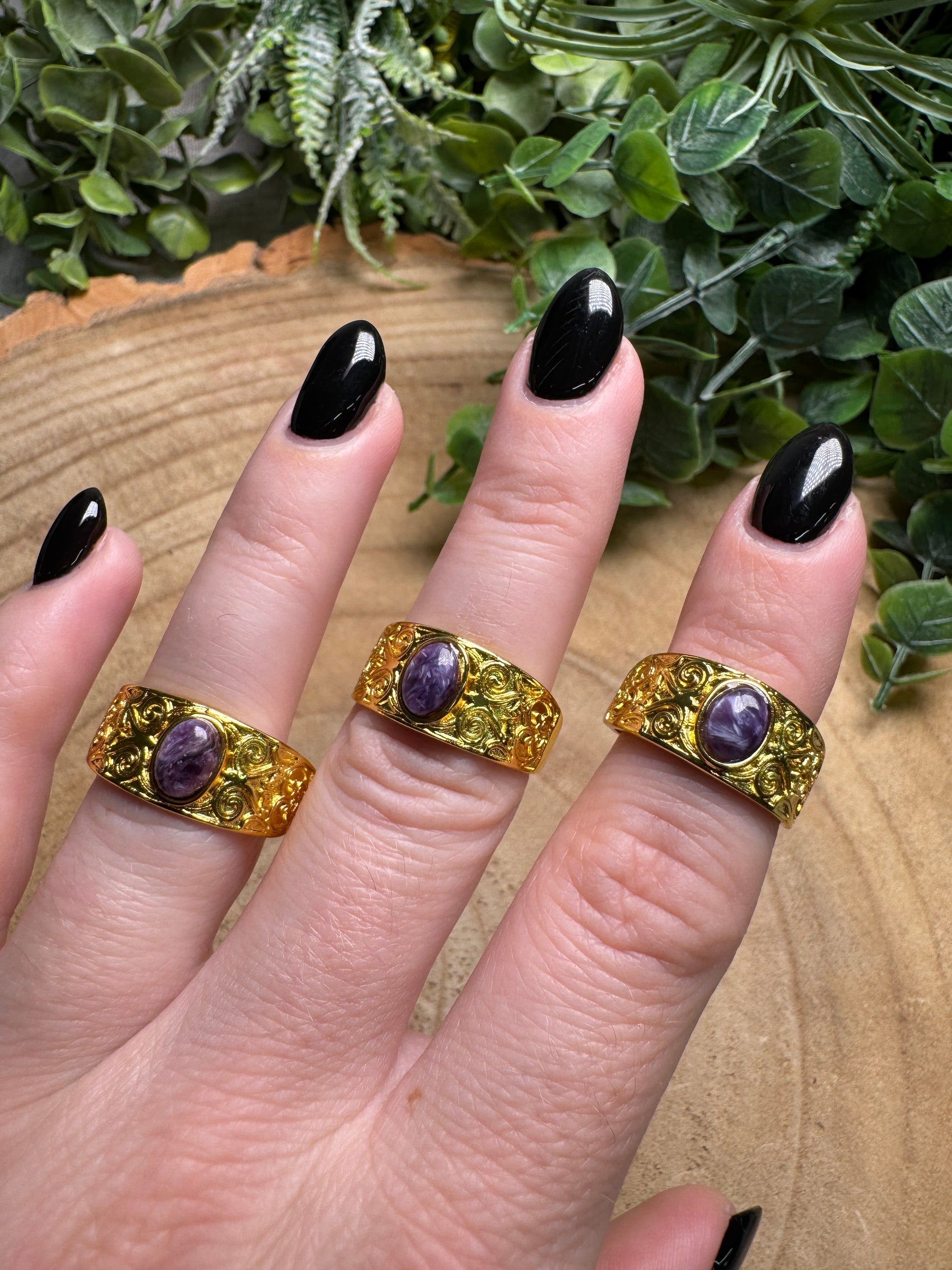 Charoite Ring Adjustable