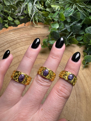 Charoite Ring Adjustable