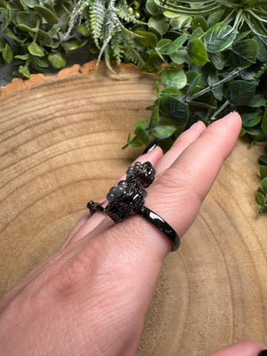 Labradorite Locket Ring Adjustable