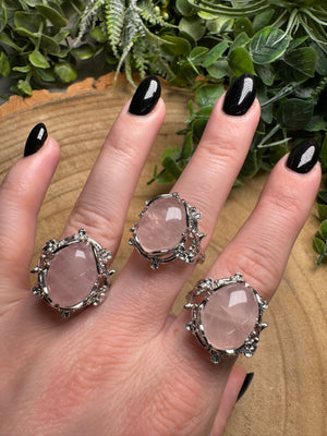 Rose Quartz Ring Adjustable