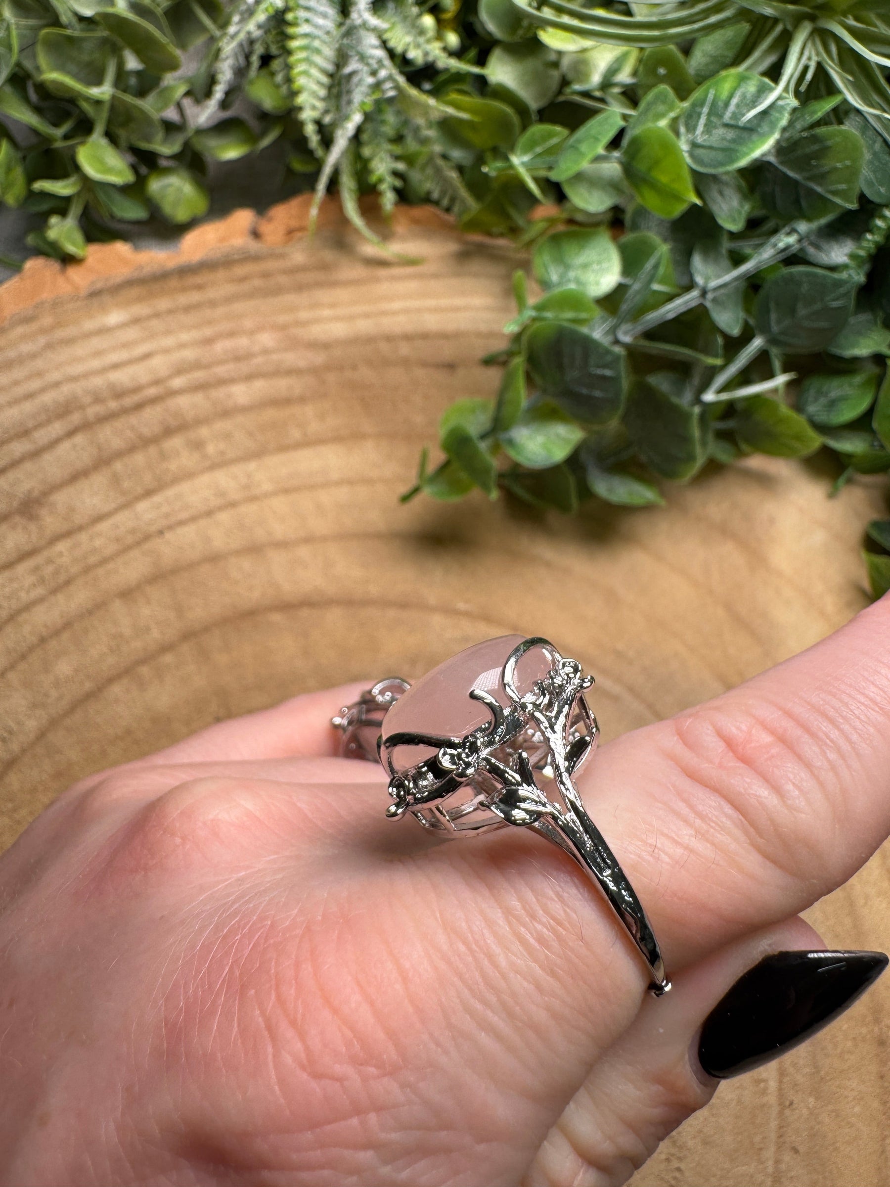 Rose Quartz Ring Adjustable