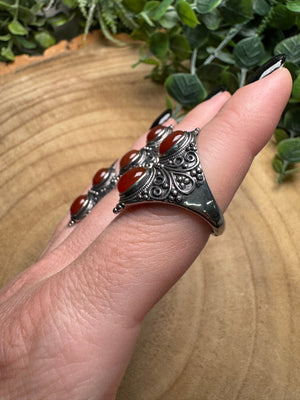 Red Agate Ring Adjustable