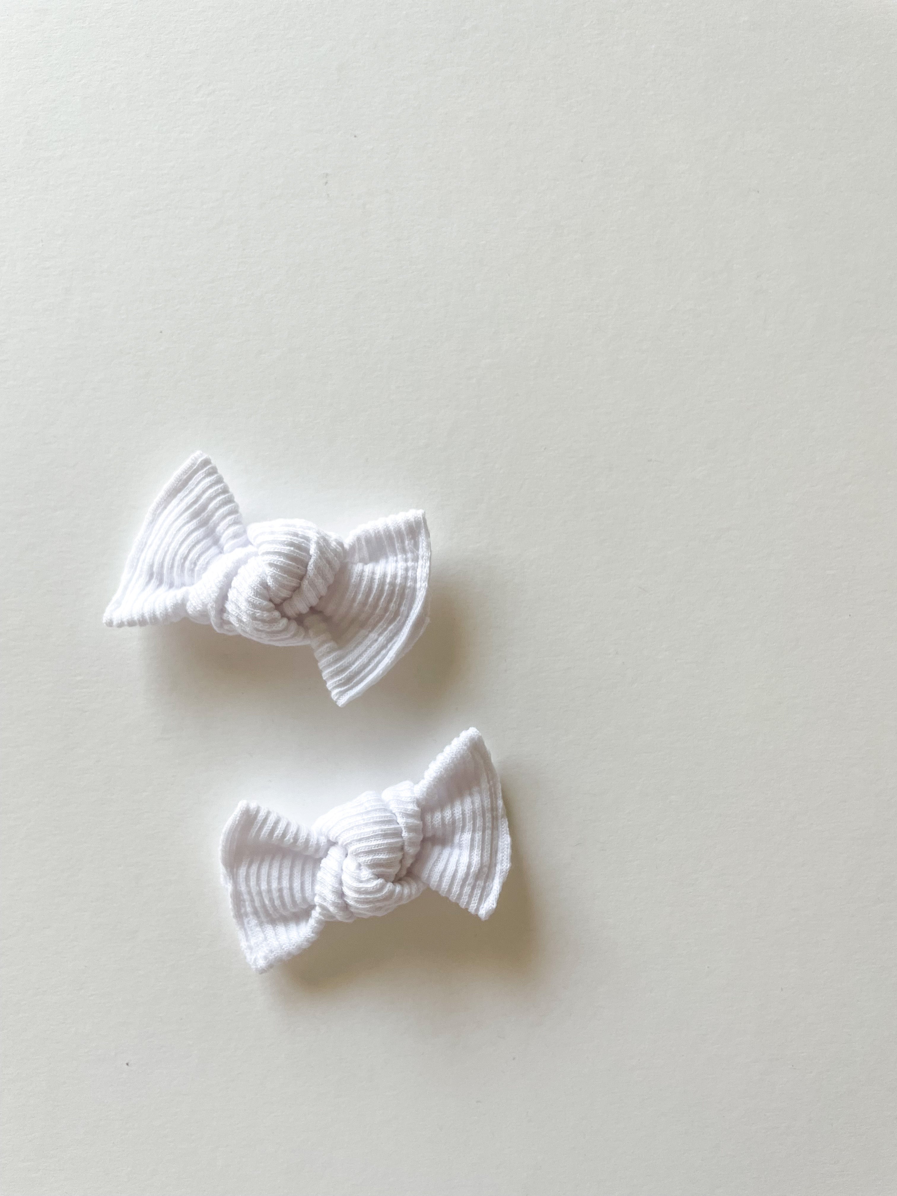 White Ribbed Knot Bow by Boosh Baby image 1