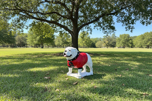 Georgia Bulldogs Standing Mascot Boom Stone Statue for Garden, Yard, Home Decor and Porch.