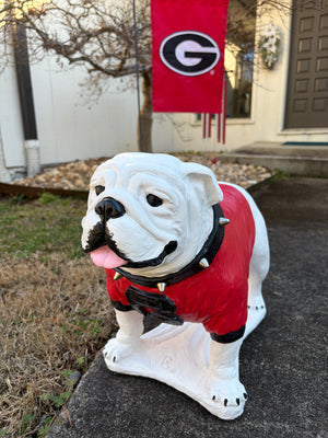 Georgia Bulldogs Standing Mascot Boom Stone Statue for Garden, Yard, Home Decor and Porch.