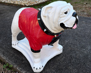 Georgia Bulldogs Standing Mascot Boom Stone Statue for Garden, Yard, Home Decor and Porch.