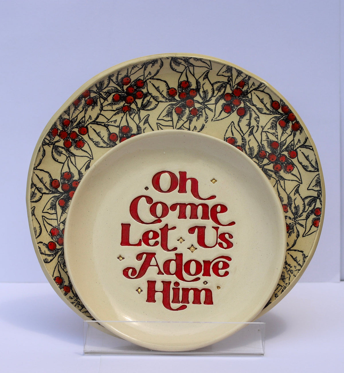 Prodigal Pottery O Come Let Us Adore Him Plate — product view 1