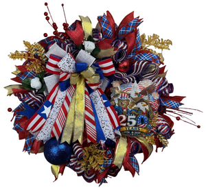 America 250 Celebration Wreath | 1776–2026 Patriotic Front Door Wreath | Handmade USA Bicentennial Decor | Fourth of July Wreath | Limited Edition Americana Wreath