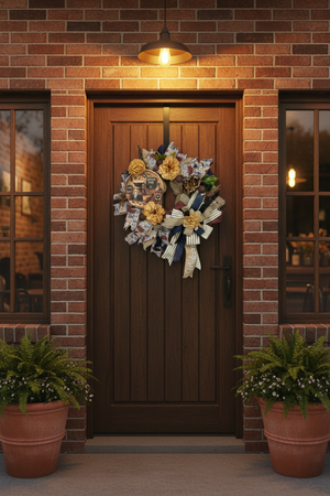 Coffee Lover's Wreath | Handmade Coffee Time Front Door Wreath | Farmhouse Kitchen Decor | Coffee Bar Wreath | Rustic Coffee House Door Decor