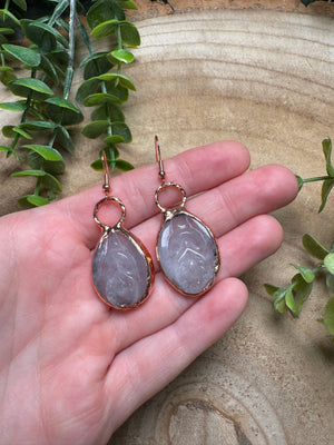 Clear Quartz Yoni Earrings
