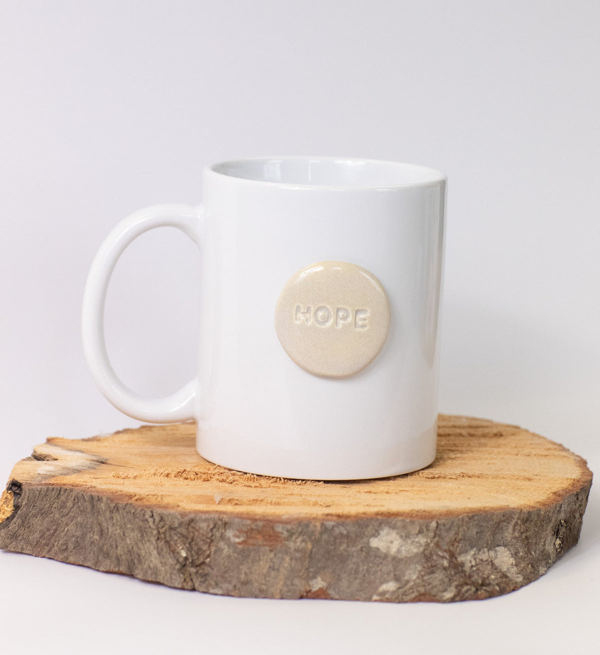 Prodigal Pottery Clearance 12oz White Regular Hope Mug — product view 1