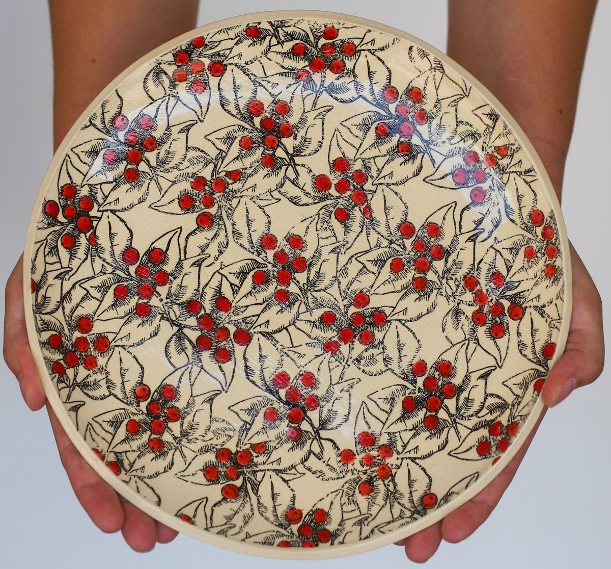 Prodigal Pottery Ceramic Large Christmas Dinner Plate — product view 2