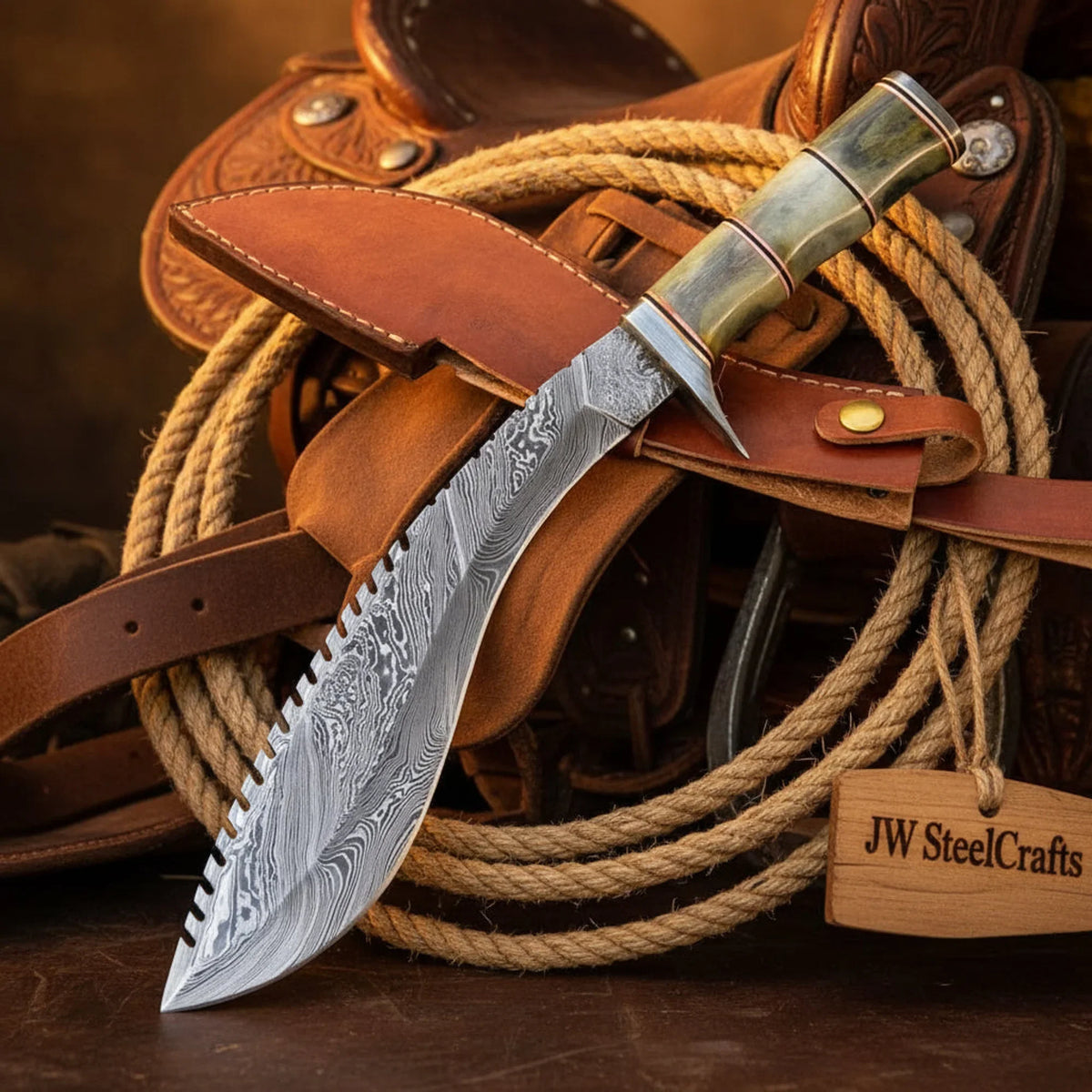 Handmade Frontier Fang Kukri Knife 12 Inch by JW SteelCrafts