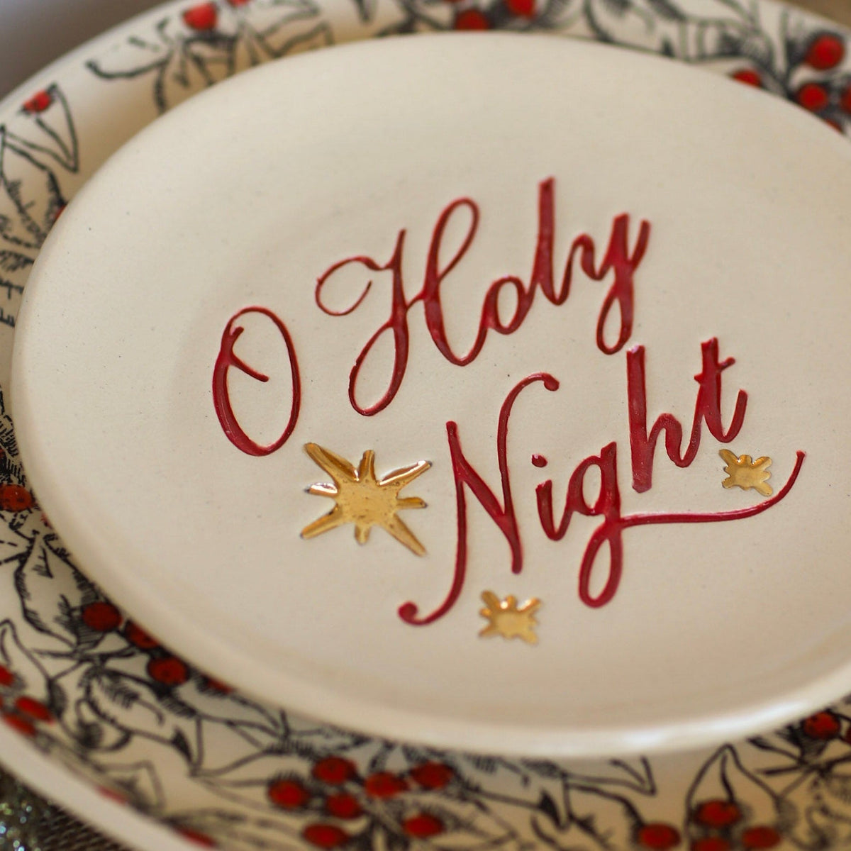 Prodigal Pottery Ceramic O Holy Night Plate — product view 2