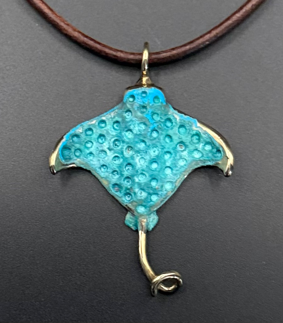 Bronze Spotted Eagle Ray Pendant-BRS1024