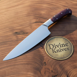 Damascus Utility Knife with Resin Handle – Handcrafted Small Kitchen Knife with Sheath