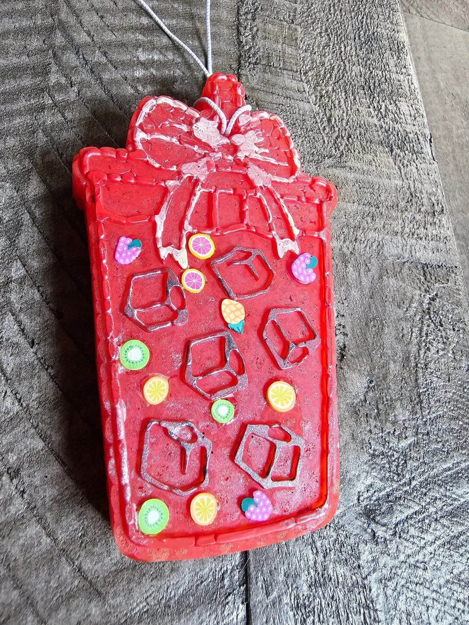 Iced Drink Car Air Freshener by Main Street Collective: Handmade Aroma Beads, Cool Car Decor