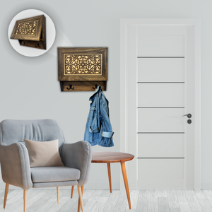 Infinity Circle Hidden Gun Cabinet – Contemporary Concealment Coat Rack with Hat Hooks, Key Hooks