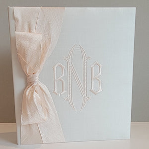 Baby Memory Book - Ivory Silk (w/ SILK Bow)