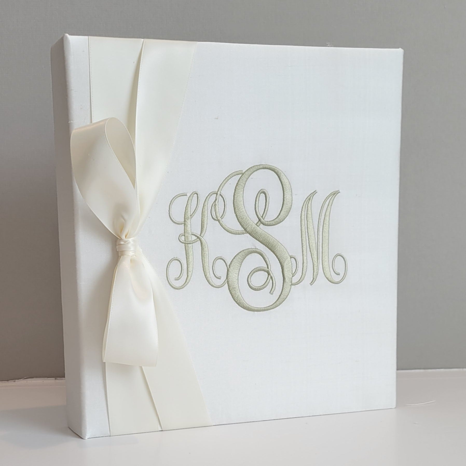 Baby Memory Book - Ivory Silk (w/ SATIN Bow)
