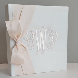 Baby Memory Book - Ivory Silk (w/ SILK Bow)