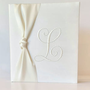 Baby Memory Book - Ivory Silk (w/ SATIN Bow)