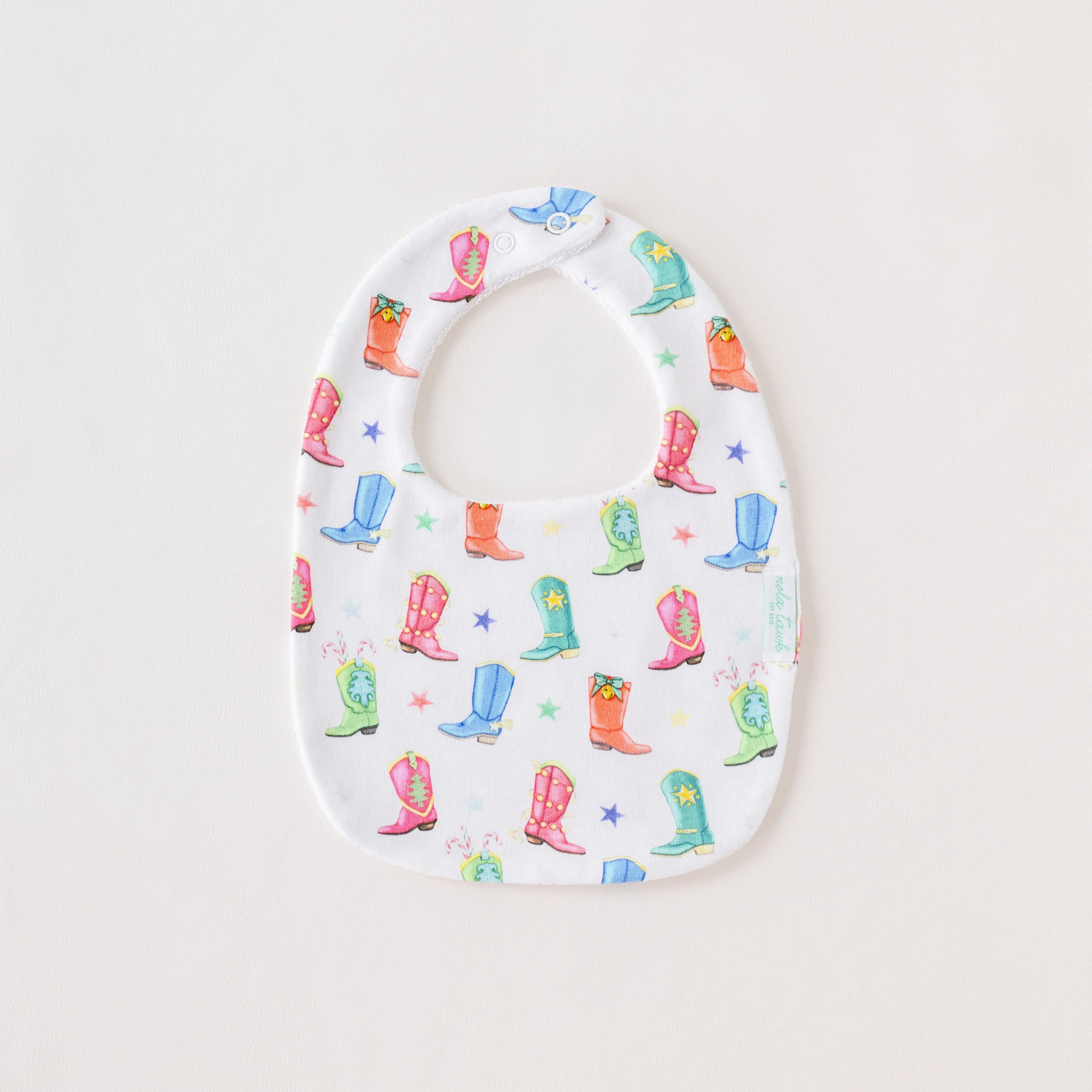 Jingle Boots Organic Cotton Bib Nola Tawk