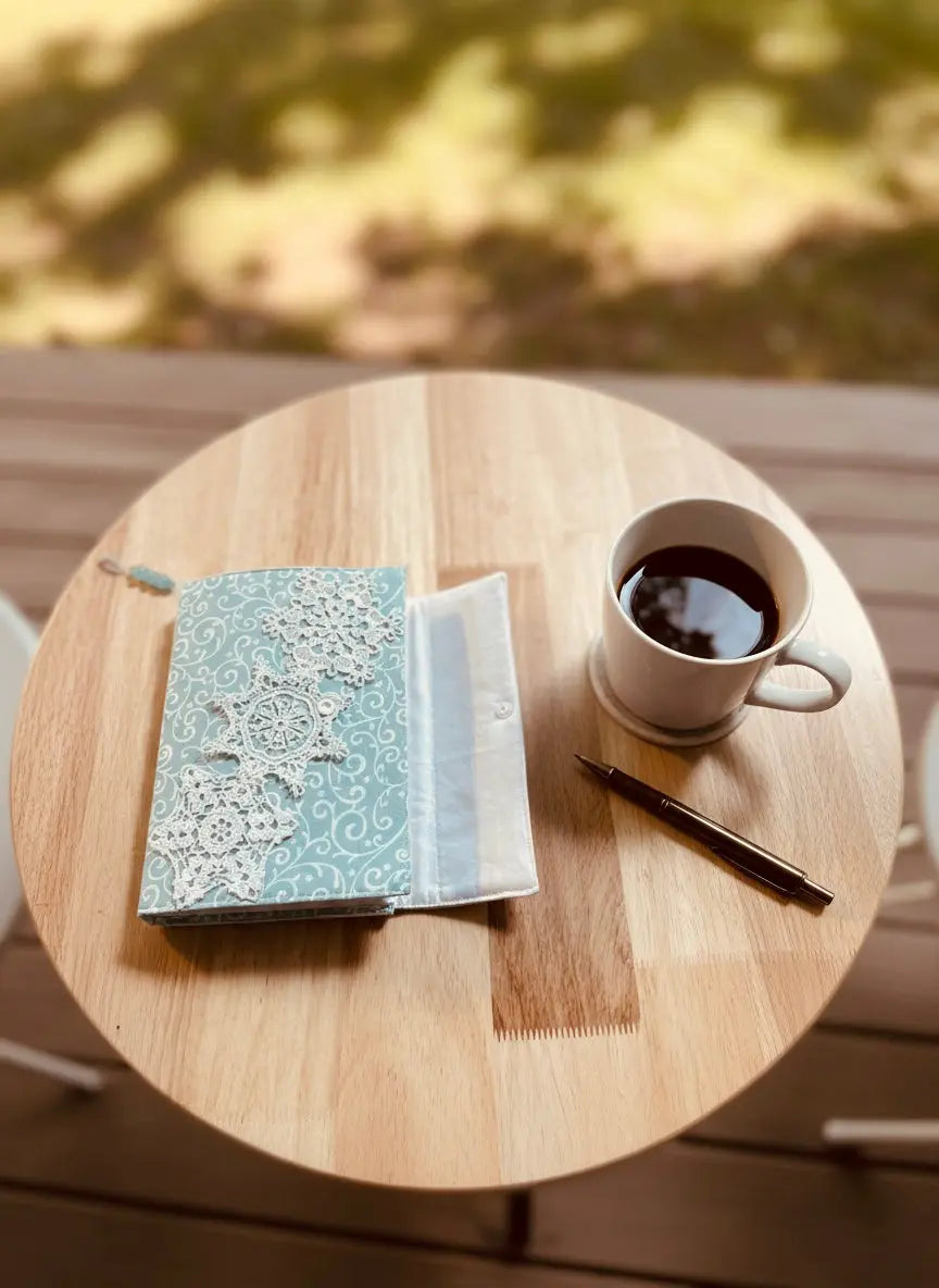 Handcrafted Fabric and Lace Journal by Two Beachin' Sisters, paper gift main product photo