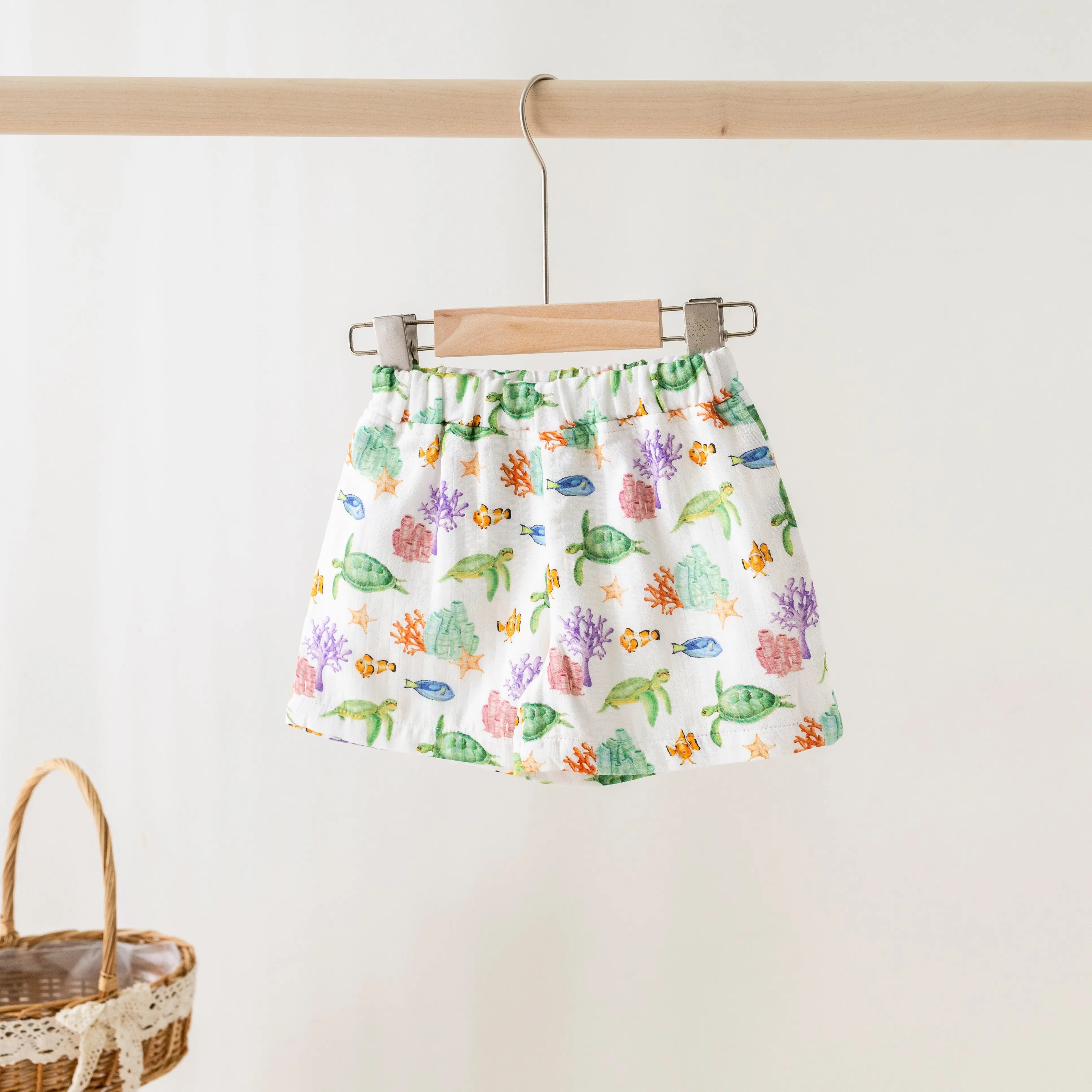 Just Keep Swimming Organic Muslin Shorts Nola Tawk