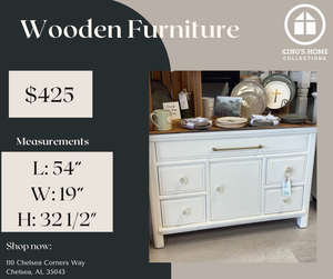 Prodigal Pottery Refurbished White Buffet Cabinet — product view 1