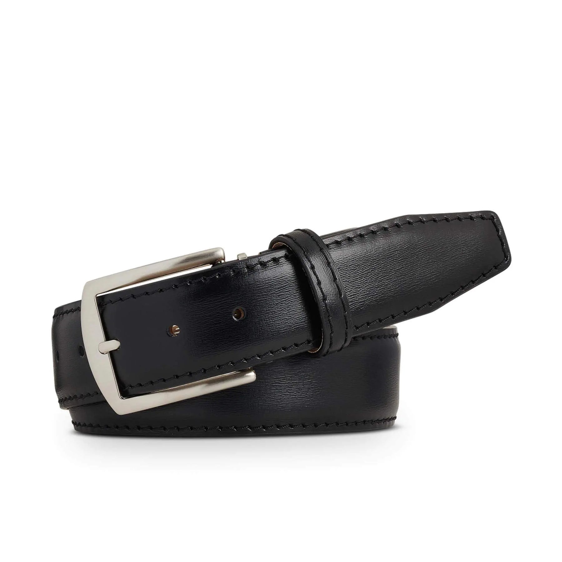Kamea Black Italian Calf Leather Belt by Roger Ximenez handmade in Miami
