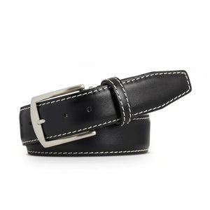 Roger Ximenez Kamea black custom leather belt with bespoke sizing
