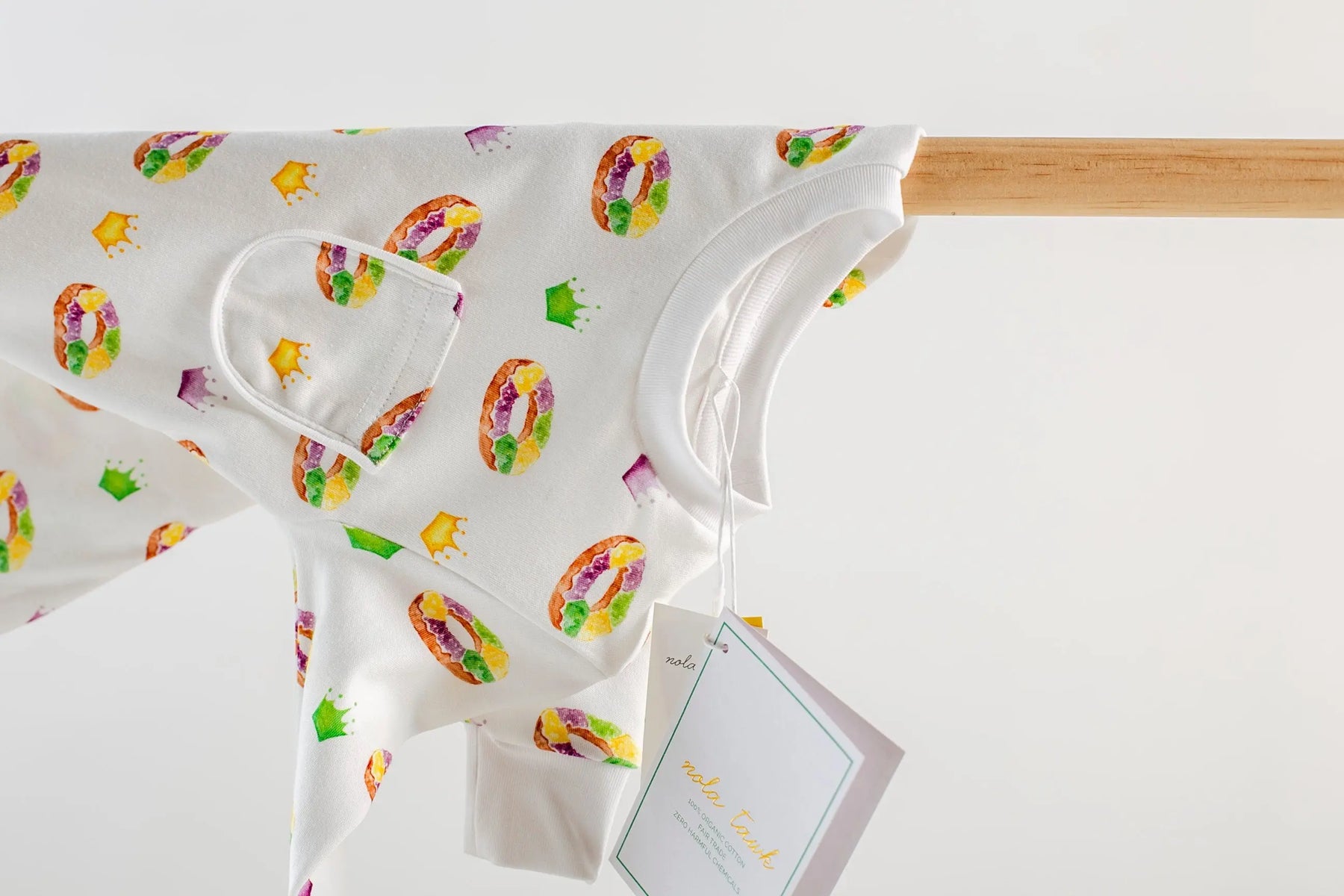 King Cake Organic Cotton Kids Mardi Gras Pajamas Nola Tawk