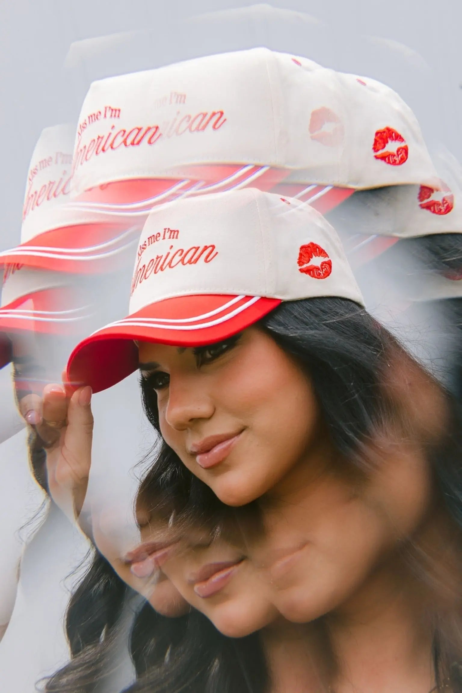 Kiss me I'm American - Red Vintage Trucker Hat KenzKustomz