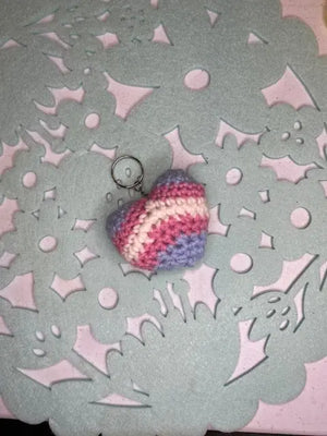 LGBTQ Crochet Heart Keychain: Handmade Pride Keyring - Main Street Collective